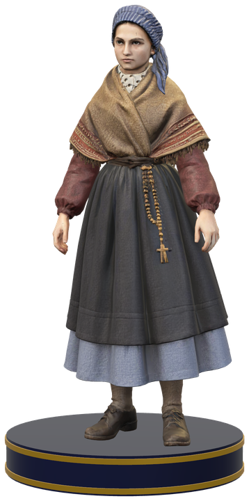 Rendu : figurine de sainte Bernadette enfant