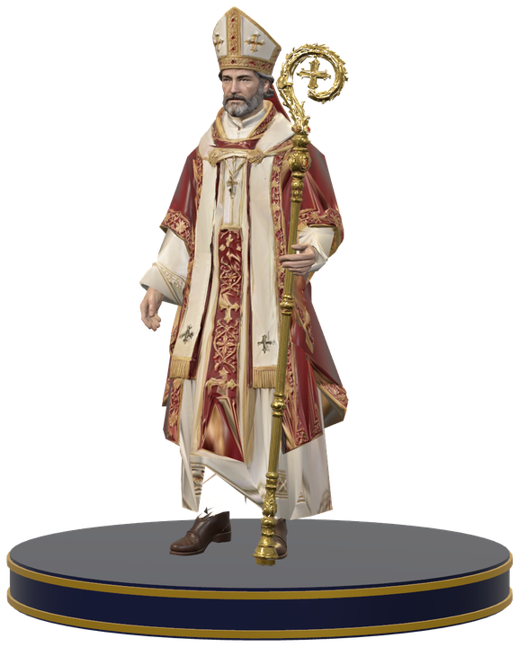 Rendu : figurine de saint Martin, évêque