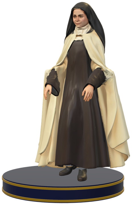 Rendu : figurine de sainte Thérèse de Lisieux